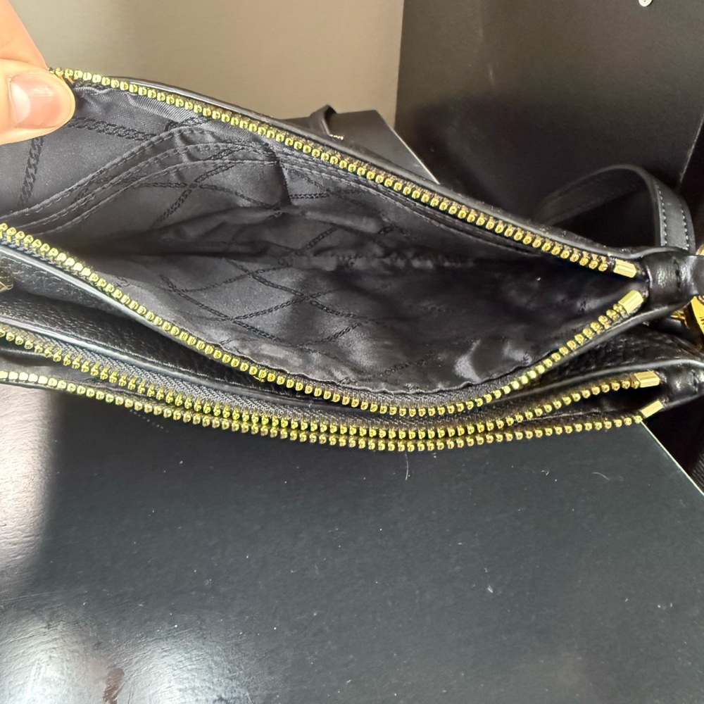 Michael Kors Black Pebbled Leather Pouch - Picture 3 of 5